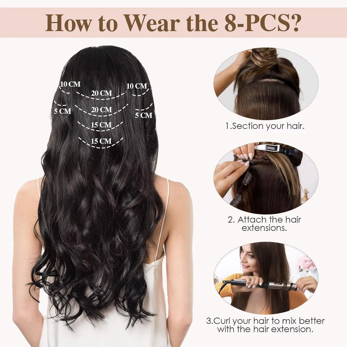 Echthaar Clip-In Extensions Platinblond 40cm