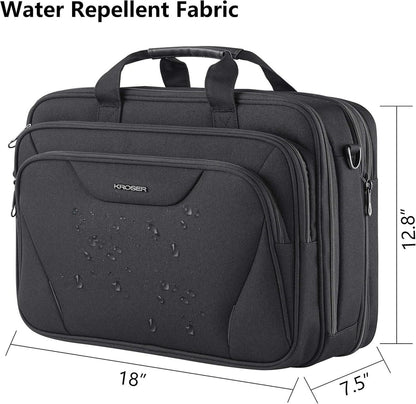 KROSER 18 Zoll Laptoptasche für Damen und Herren, wasserdicht, erweiterbar