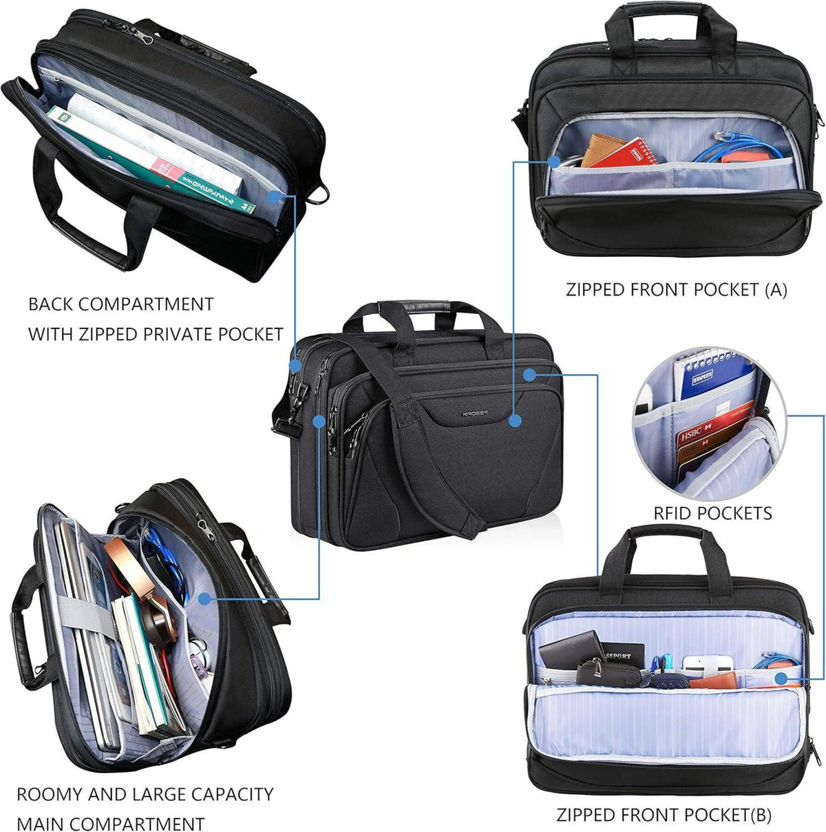 Laptoptasche 18 Zoll wasserdicht dehnbar Dokumententasche