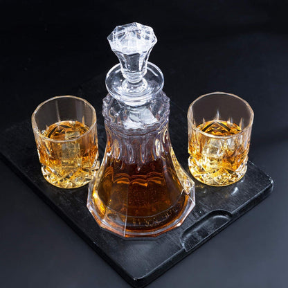 KANARS Whisky Karaffe Set 550ml Dekanter 4x 300ml Gläser Kristallglas Box