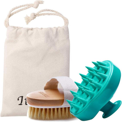 Shampoo-Bürsten-Set Silikon Kopfhautmassage Körperbürste