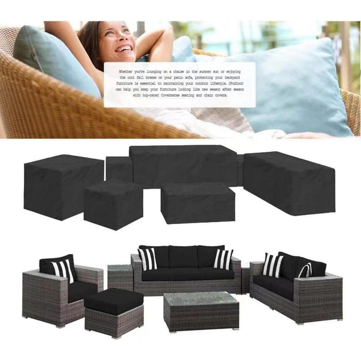 Gartenmöbel Abdeckung 200x160x80cm – Wasserdicht & Wetterfest