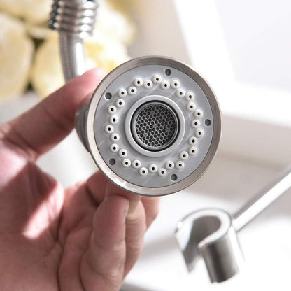 Küchenarmatur 360° Drehbar Mischbatterie Spiralfederarmatur Nickel