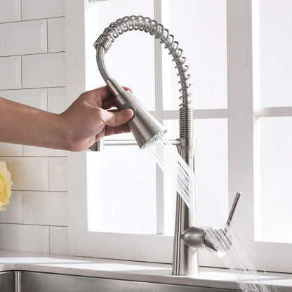 Wasserhahn Küche 360° Drehbar Mischbatterie Spiralfederarmatur Nickel