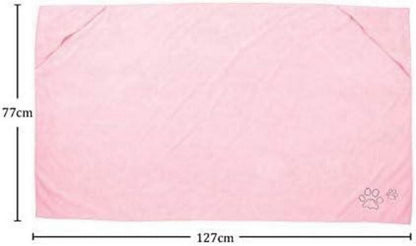 Winthome Hundehandtuch Extra Saugfähig Rosa Mikrofaser 77x127cm