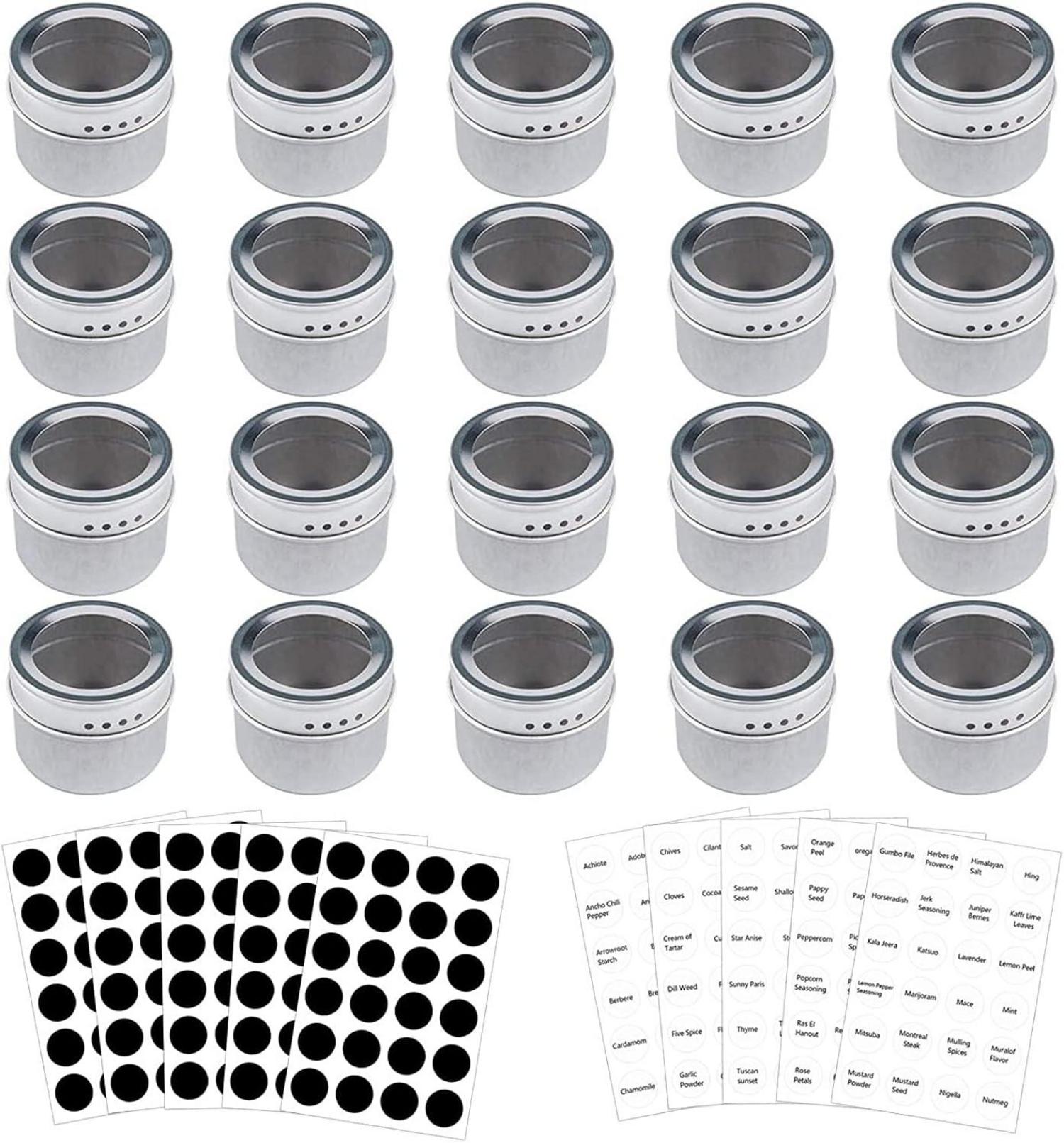 20er Set Gewürzdosen Magnetisch Transparente Oberseite Swift Gießen