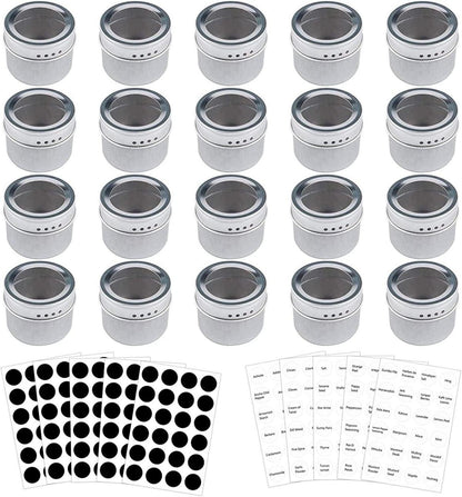 20er Set Gewürzdosen Magnetisch Transparente Oberseite Swift Gießen