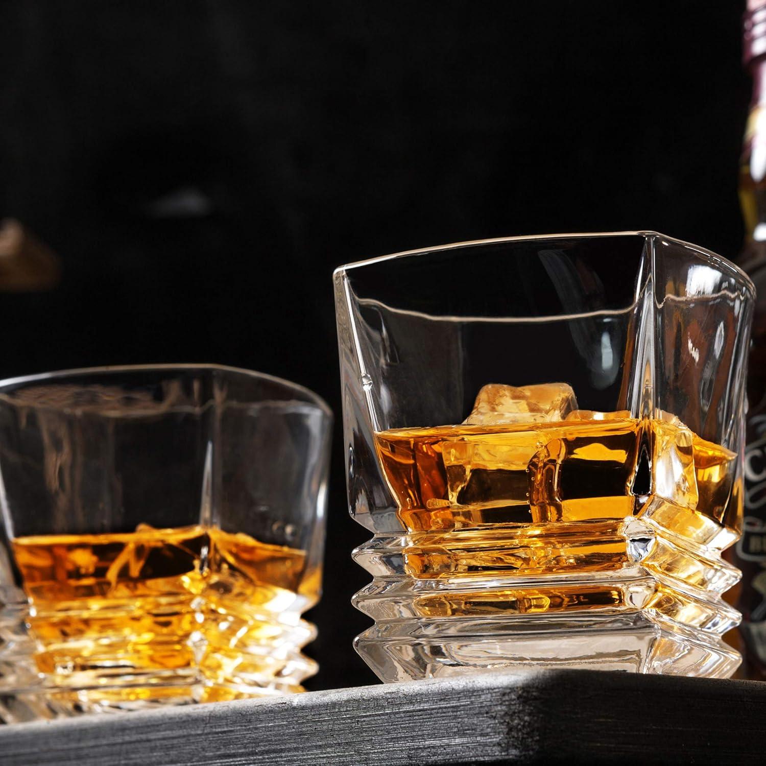 4-teiliges Whisky Glas Set, Bleifreies Kristallglas 260 ml, Schöne Geschenkbox