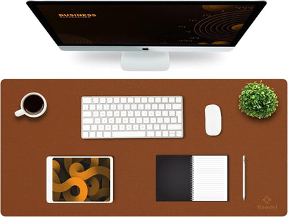 Wasserdichte Schreibtischunterlage PVC 90x43cm Büro Heim Grau Braun