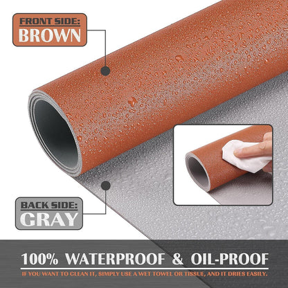 Wasserdichte Schreibtischunterlage PVC 90x43cm Büro Heim Grau Braun