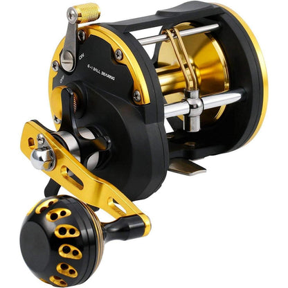 Burning Shark Schleppen Spule Level Wind Angelrolle