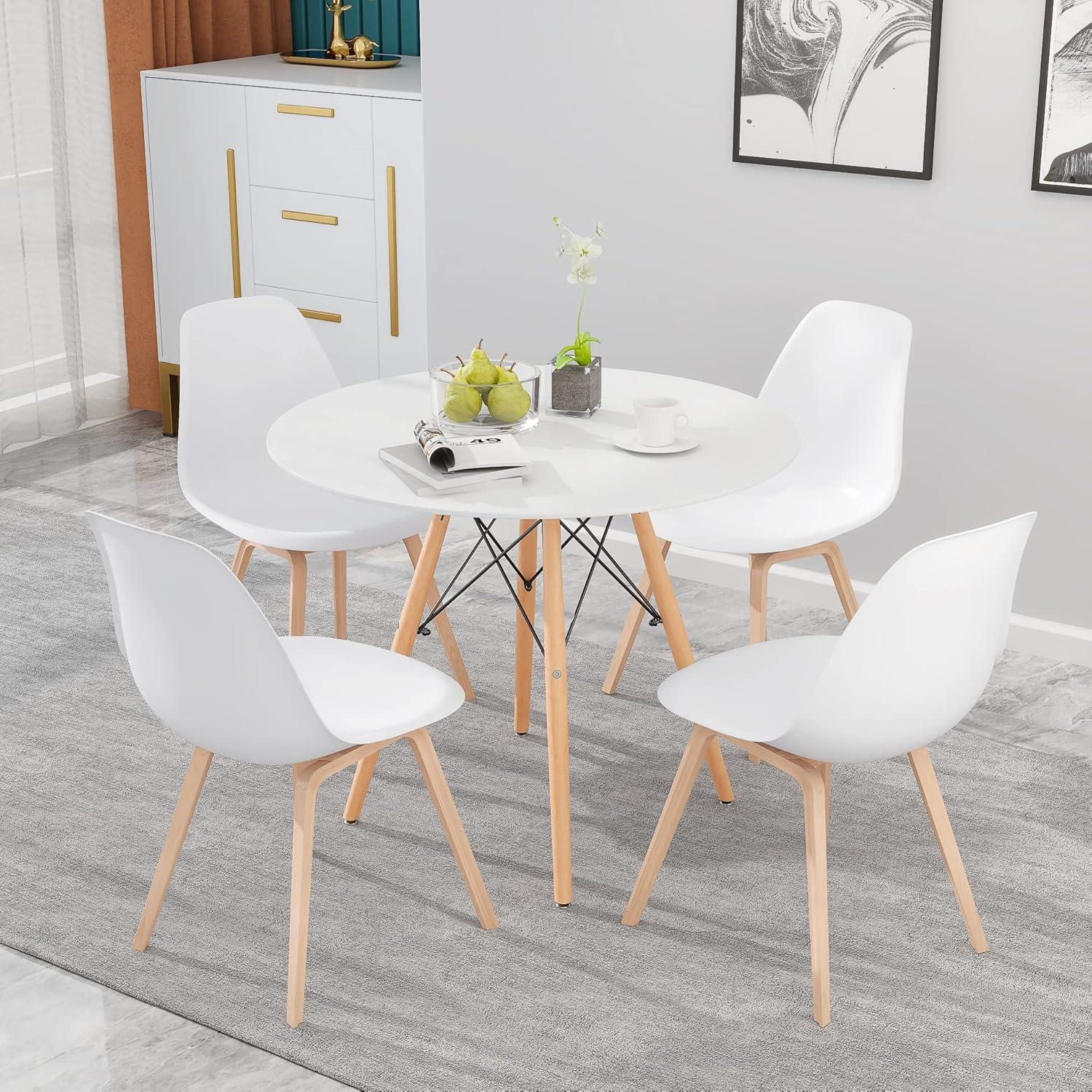 Runder Esstisch Holz Weiß 80cm Moderner Esszimmertisch