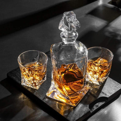 Whisky Karaffe Gläser Set 800ml Kristall Whiskey Dekanter 5
