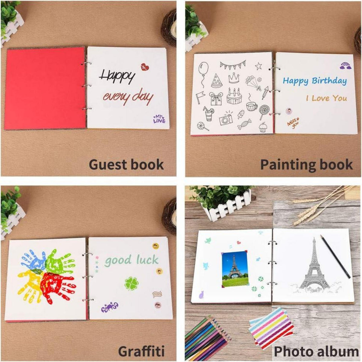 Fotobuch DIY Filzalbum Groß Scrapbooking Gästebuch Selbstgestalten Weinrot