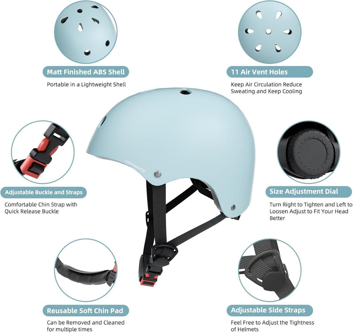 Skateboard Helm Kinder Verstellbar CE-Zertifizierung Kinderhelm 3-13