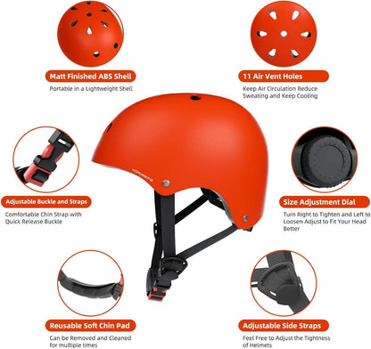 KORIMEFA Kinder Fahrradhelm Verstellbar Skaterhelm