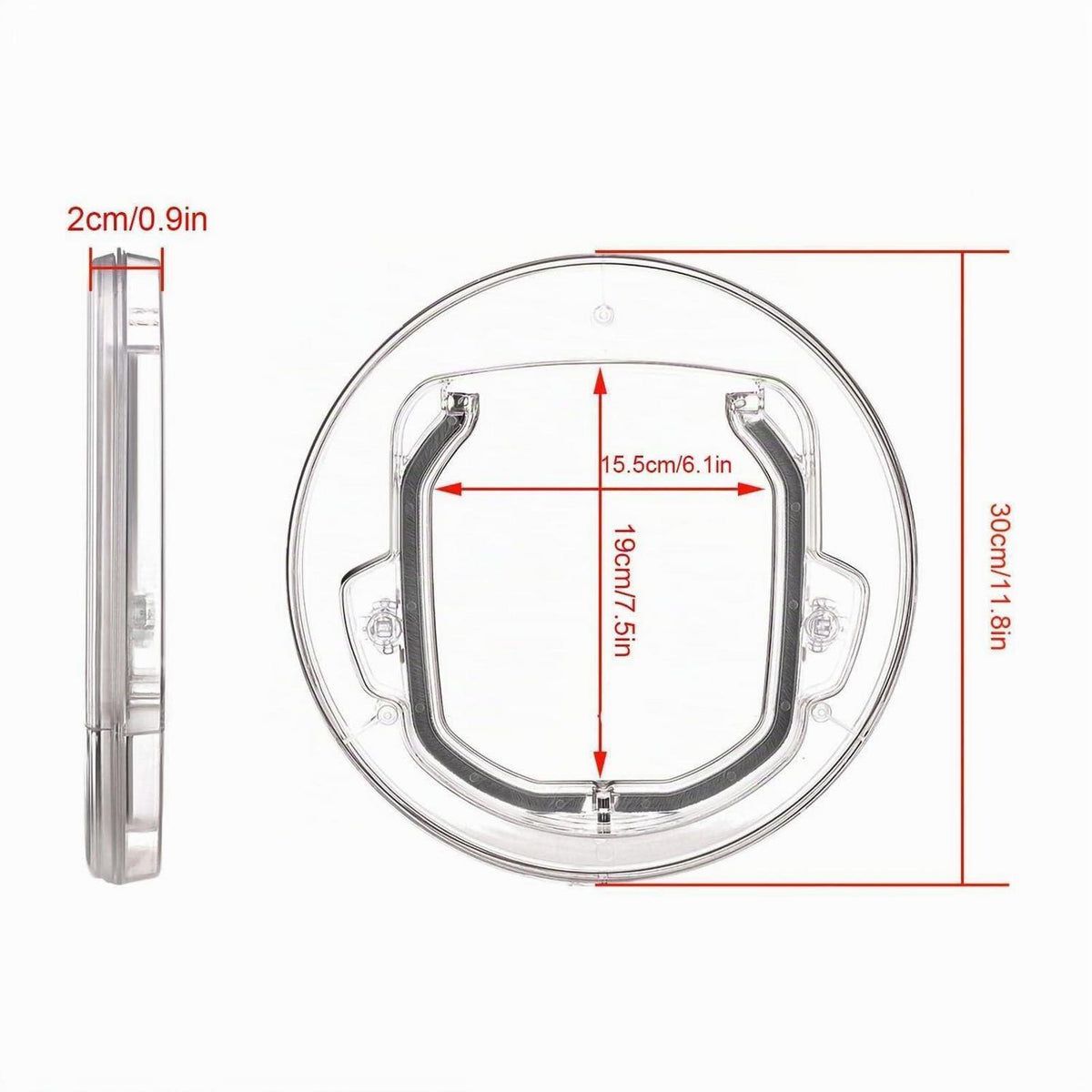 Katzenklappe 4 Wege Verriegelung transparent für Glas & Türen