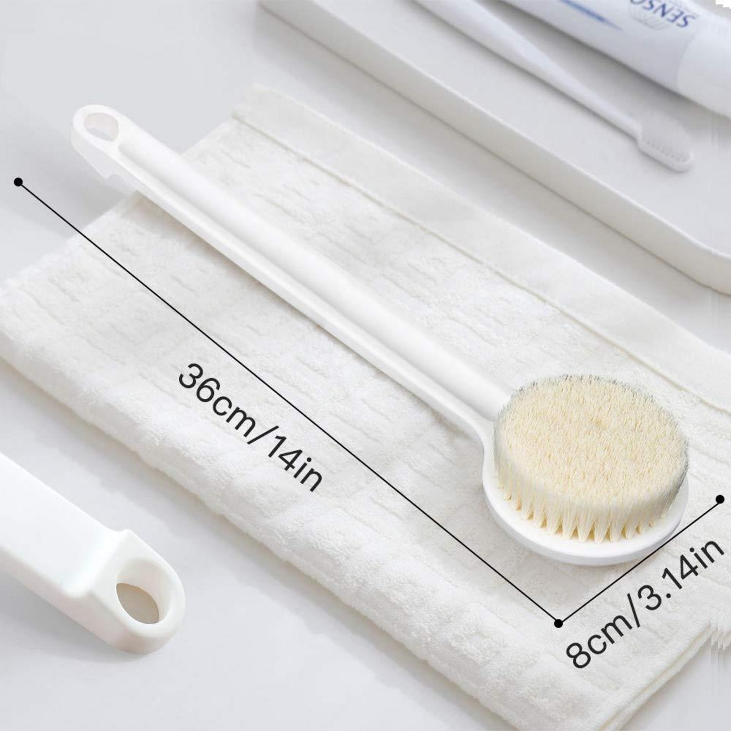 Trockenbürste mit langem Griff für sanftes Peeling und