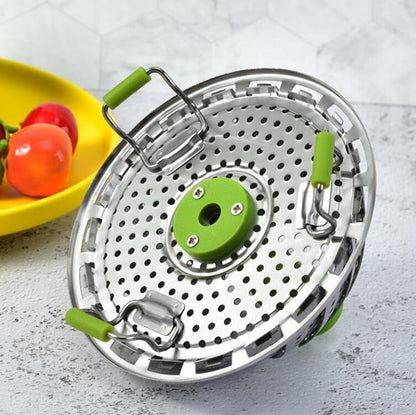 Edelstahl Dampfgarer Einsatz für Topf, faltbar, Veggie Fisch Meeresfrüchte