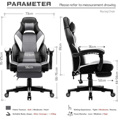Ergonomischer Gaming Stuhl verstellbare Armlehnen