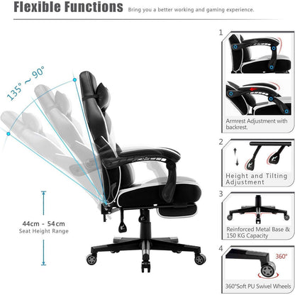 Ergonomischer Gaming Stuhl verstellbare Armlehnen