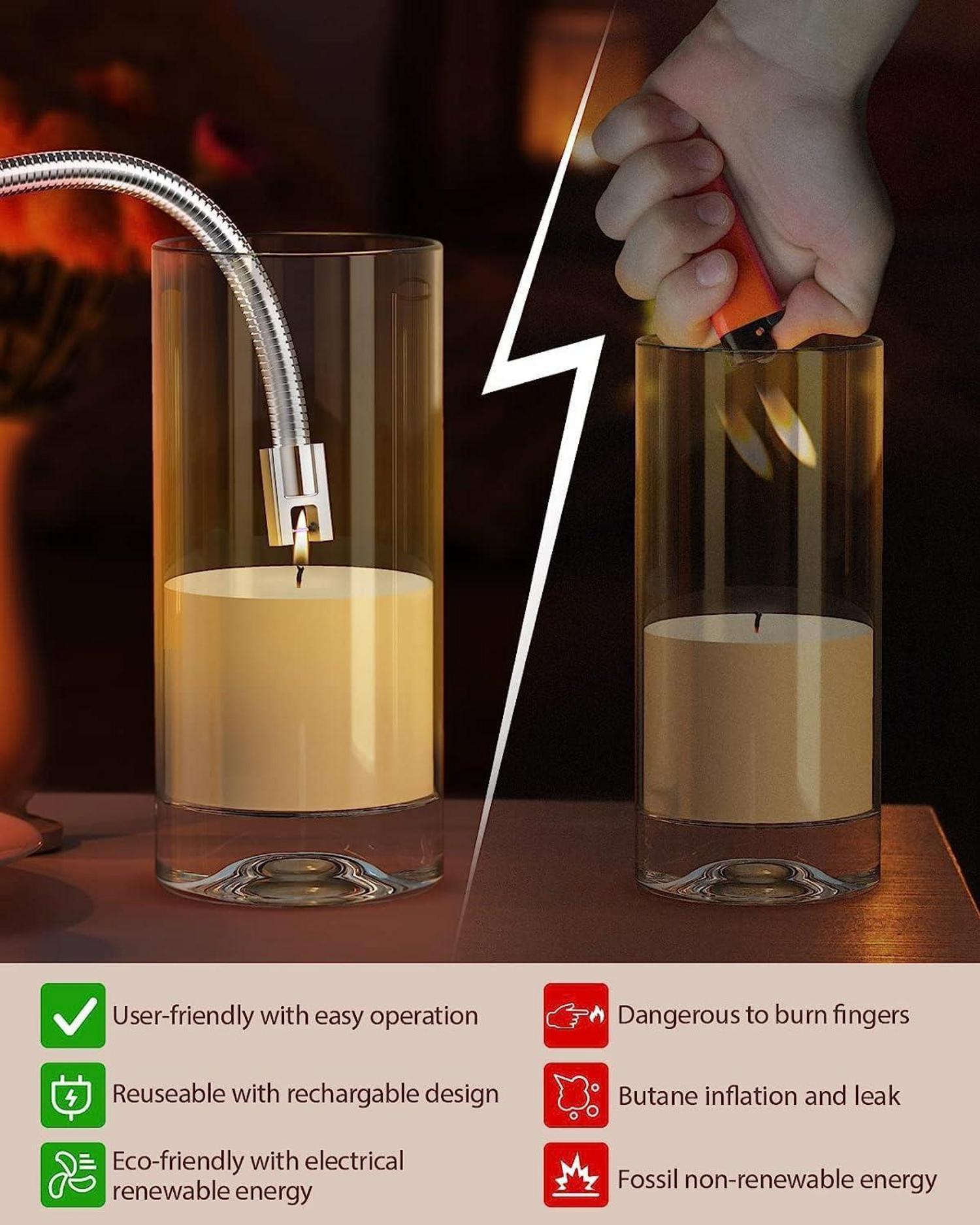 Elektrisches Lichtbogen-Feuerzeug mit flexiblem Hals und