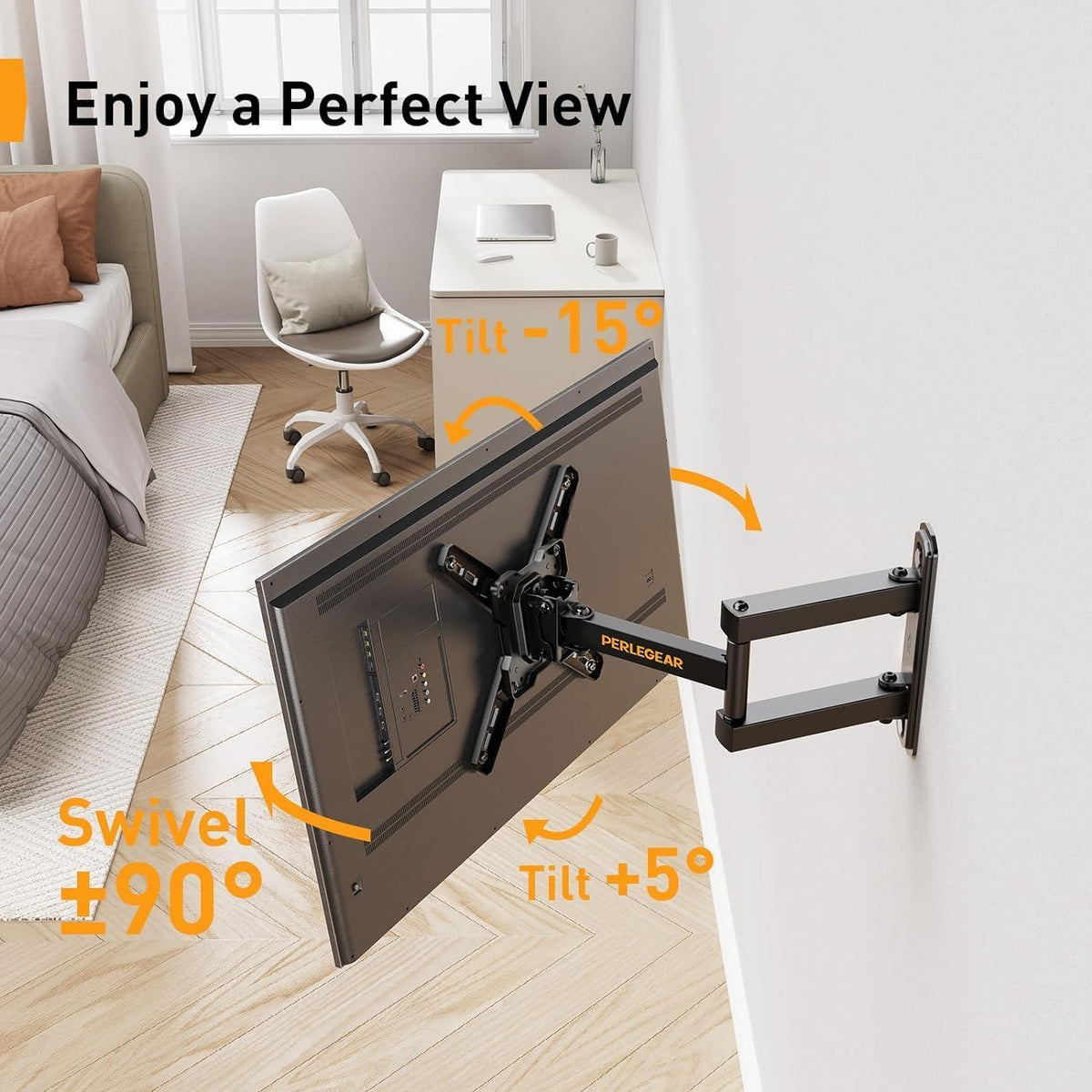 TV Wandhalterung Schwenkbar Neigbar Drehbar 13-42 Zoll 25kg VESA 200x200mm