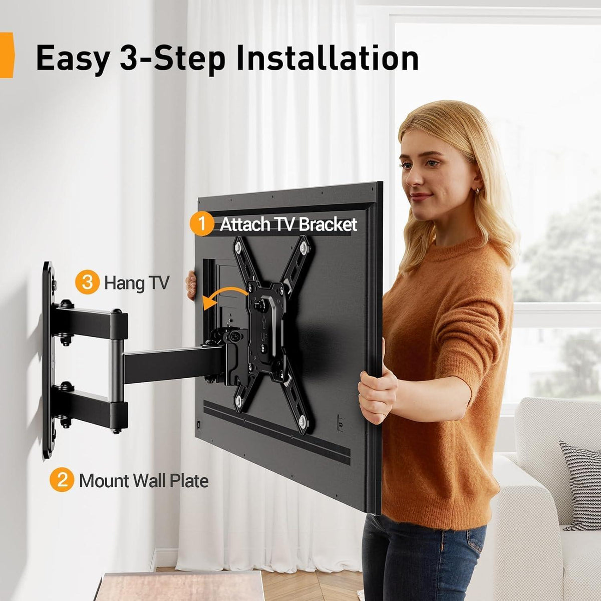 TV Wandhalterung Schwenk Neig Dreh 13-42 Zoll Flach Curved bis 25Kg VESA