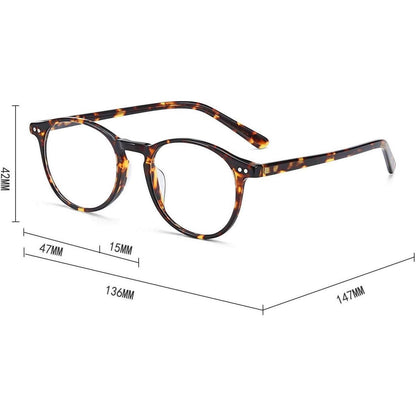 Vintage Runde Nerdbrille Retro Klare Linse Dekorativ