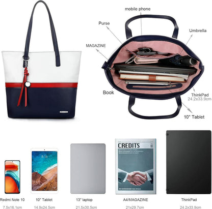 Damen Handtasche Shopper groß für Büro Schule Einkauf Magnetverschluss