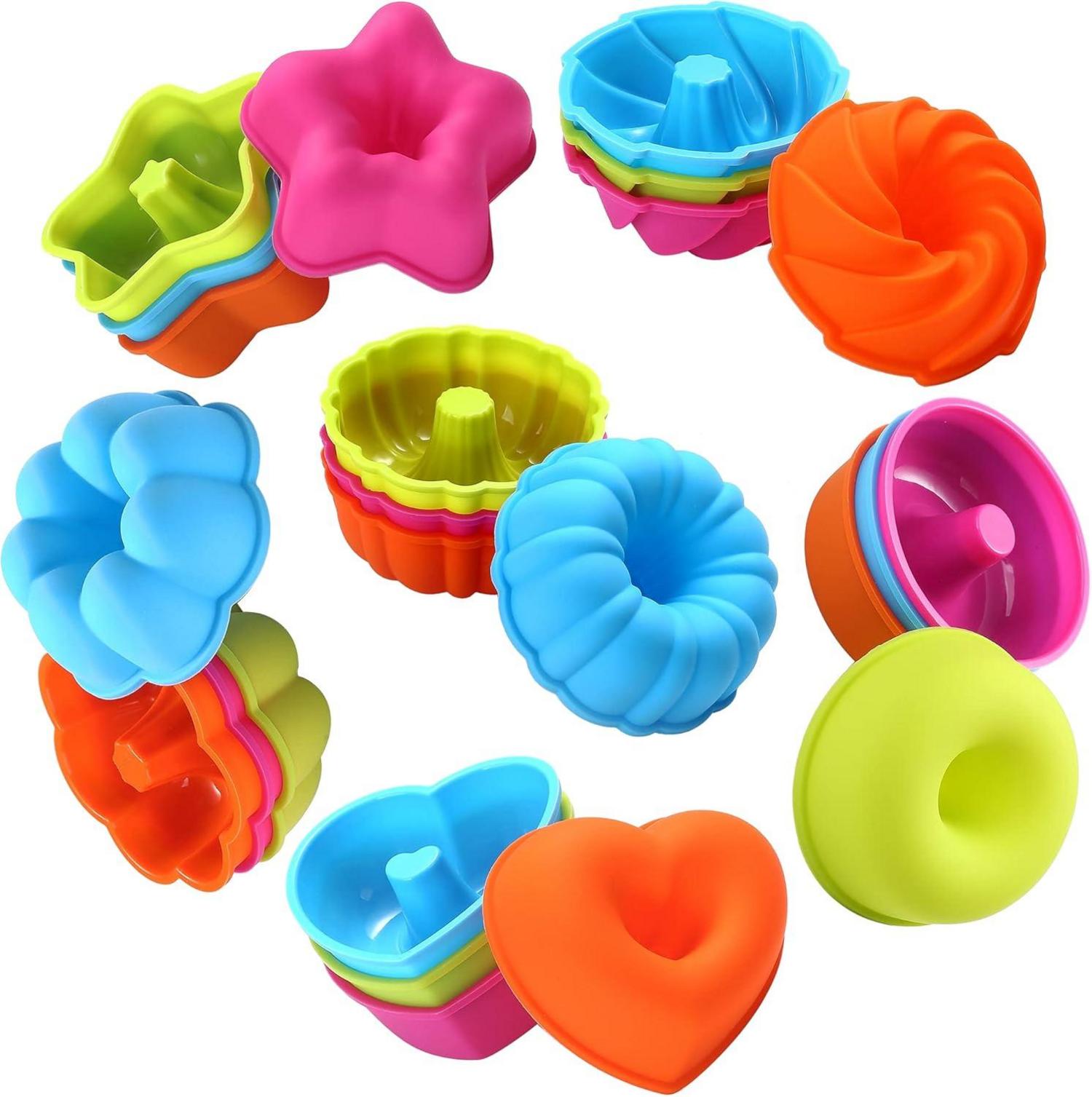 Silicone Donut Molds 24Pack Nonstick Baking Cups Jello Oven Safe
