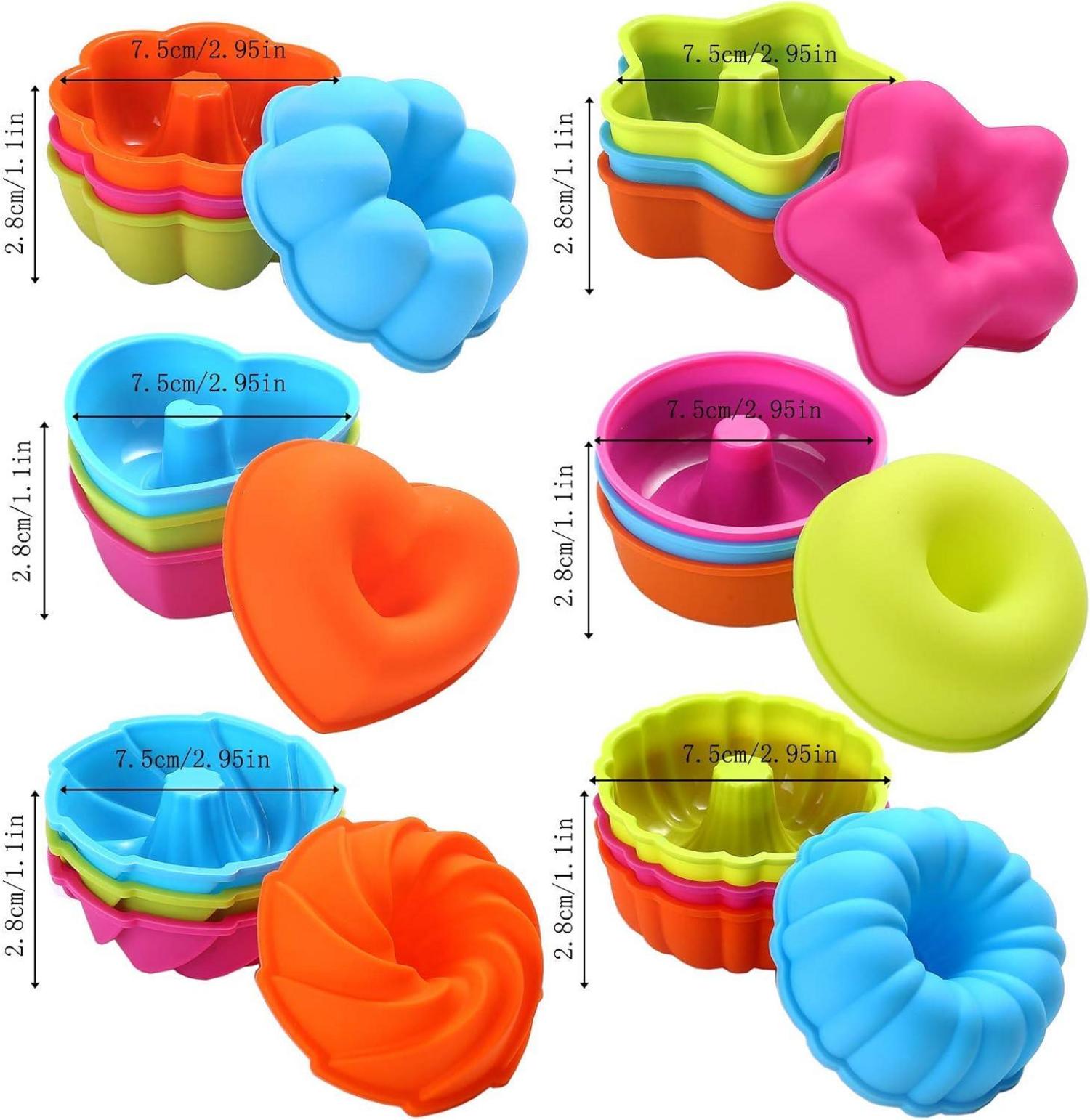 24Pack Silicone Donut Muffin Baking Cups Pan Safe
