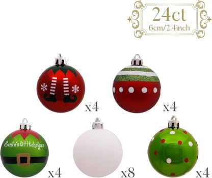 35tlg. 5cm Christbaumkugeln Set Plastik Weihnachtsbaumschmuck Rot Grün