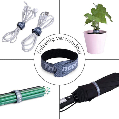 Klett Kabelbinder 20CM 50 Stück Wiederverwendbar Organisieren Schwarz