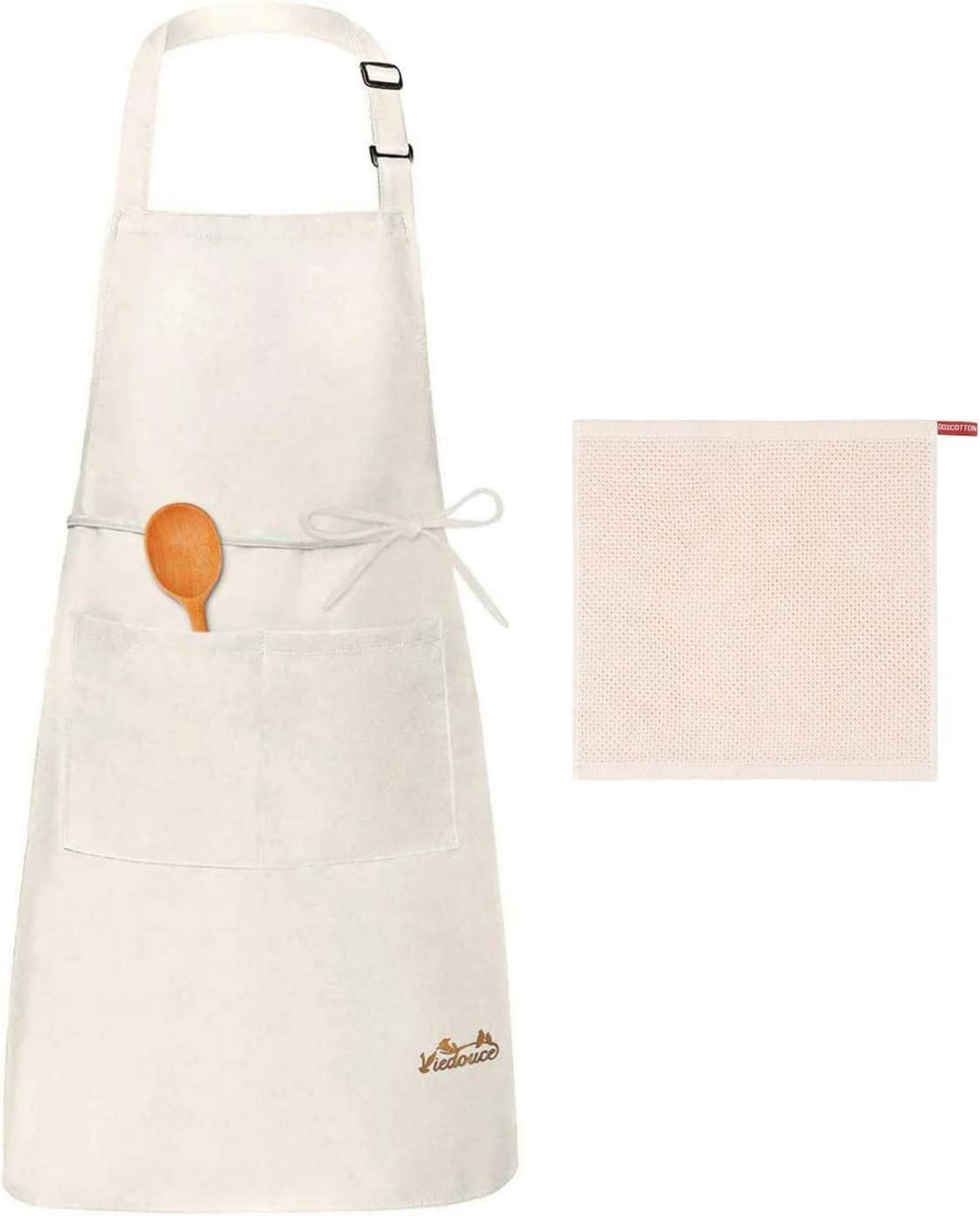 Wasserdichte Kochschürze mit verstellbarem Gurt und Taschen