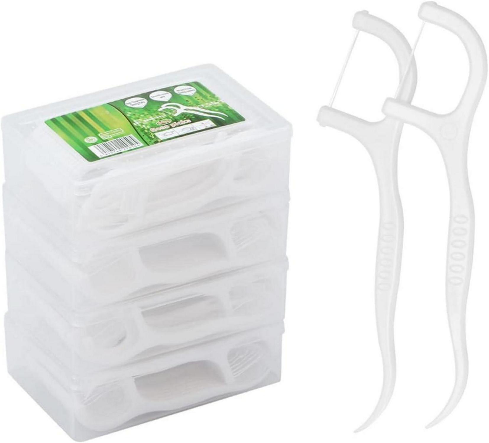 Zahnseide Dental Floss Sticks mit Zahnstocher Halter - 200 Stück