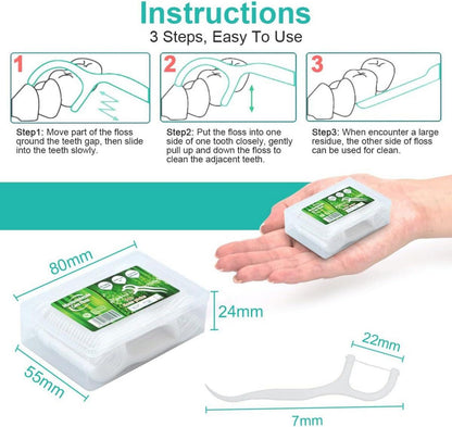 Zahnseide Dental Floss 200 Stück mit Zahnstocher Halter Y-Form Design