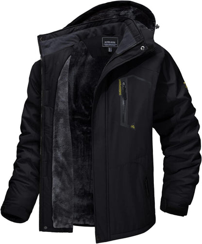 Herren Winter Skijacke Fleece Softshelljacke Wasserdicht Atmungsaktiv