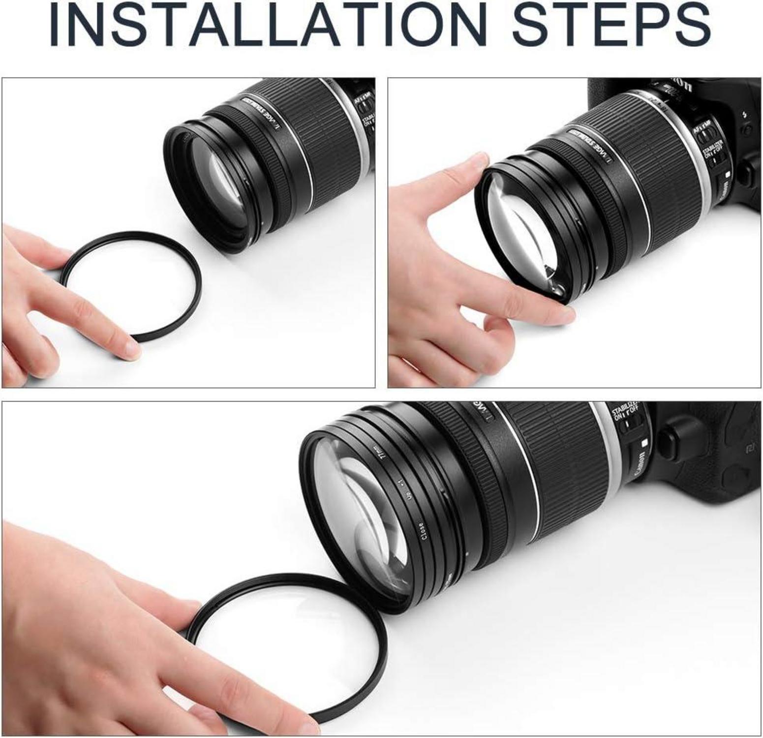 52mm Close-up Nahlinsen Filter Kit +1 +2 +4 +10 Tasche für DSLR Kameras