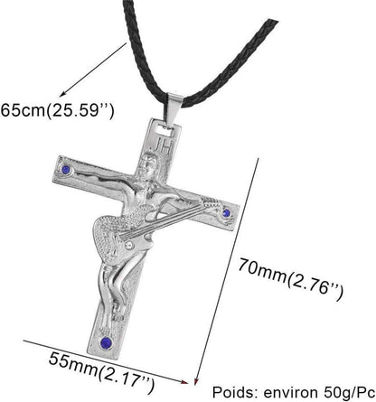 Johnny Hallyday Halskette Gitarrenkreuz Anhänger Silber Gold Schwarz