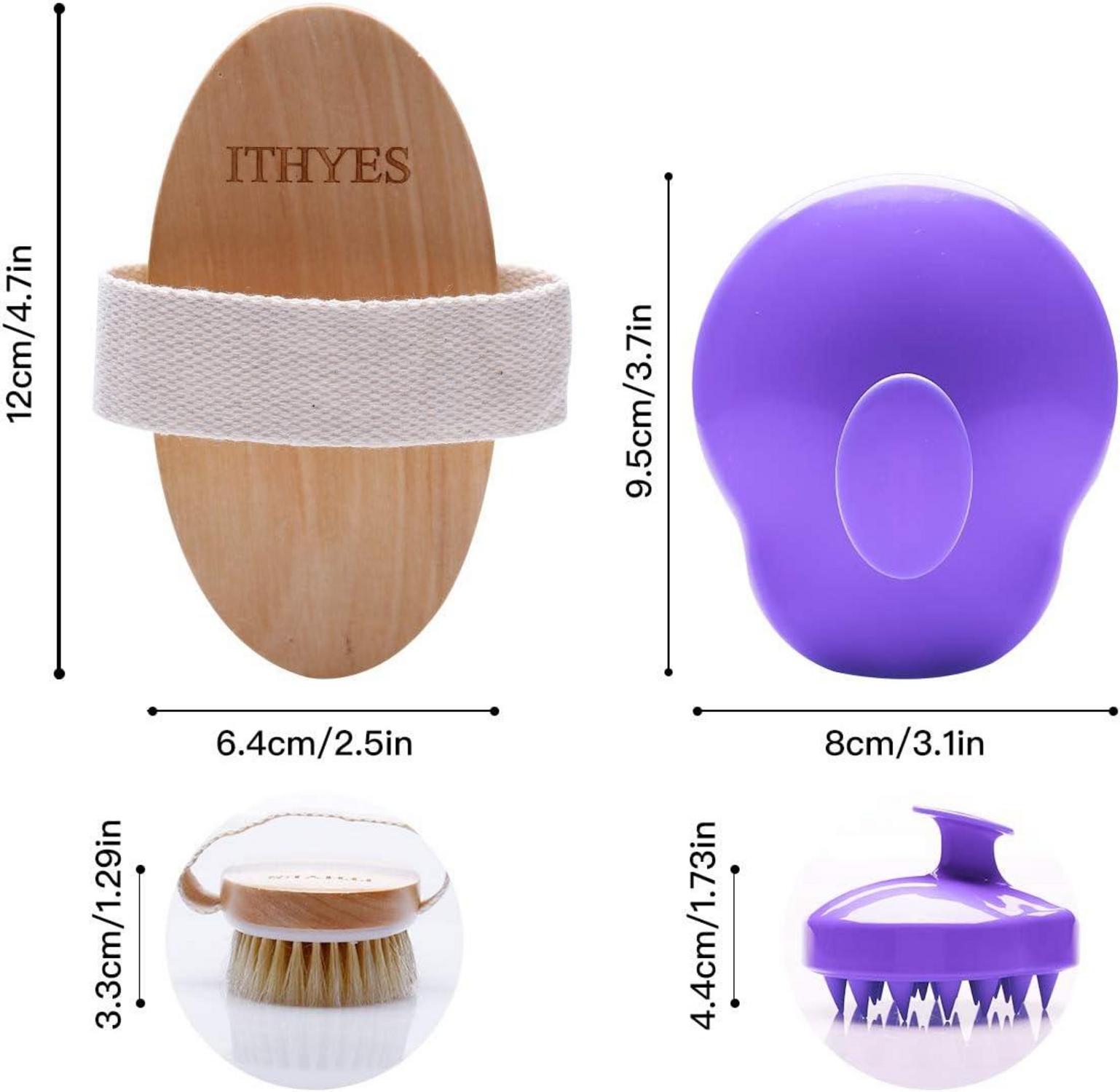 Shampoo Massagebürsten Set mit Silikonborsten, Körperbürste