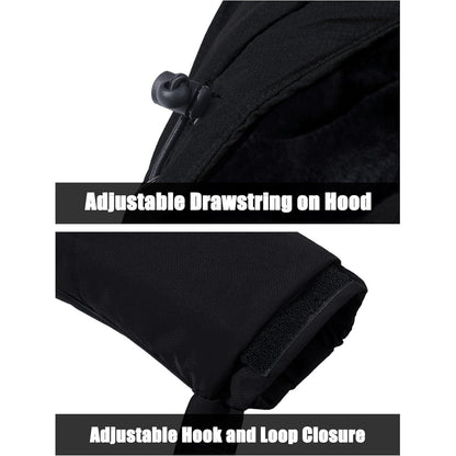 Herren Winter Skijacke Fleece Gefüttert Softshell Schwarz