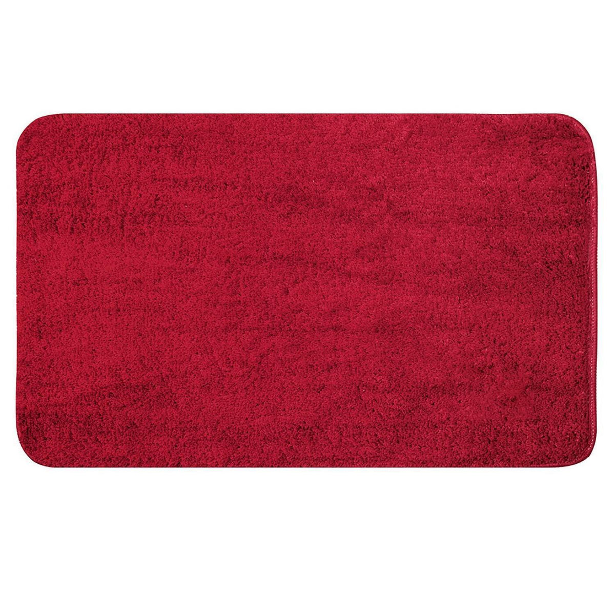 Rutschfester Badezimmerteppich Mikrofaser 50x80 cm Rot