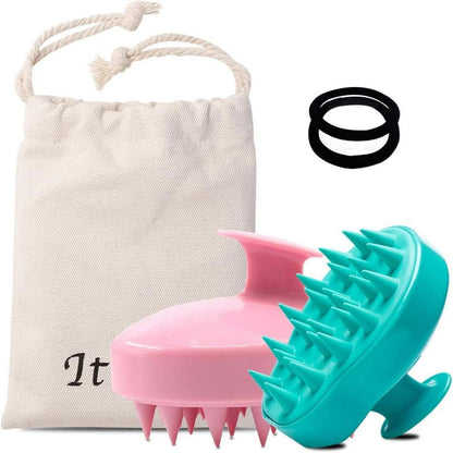 Shampoo-Bürste Silikon Massagegerät Haarbürste Nass Trocken rosa grün