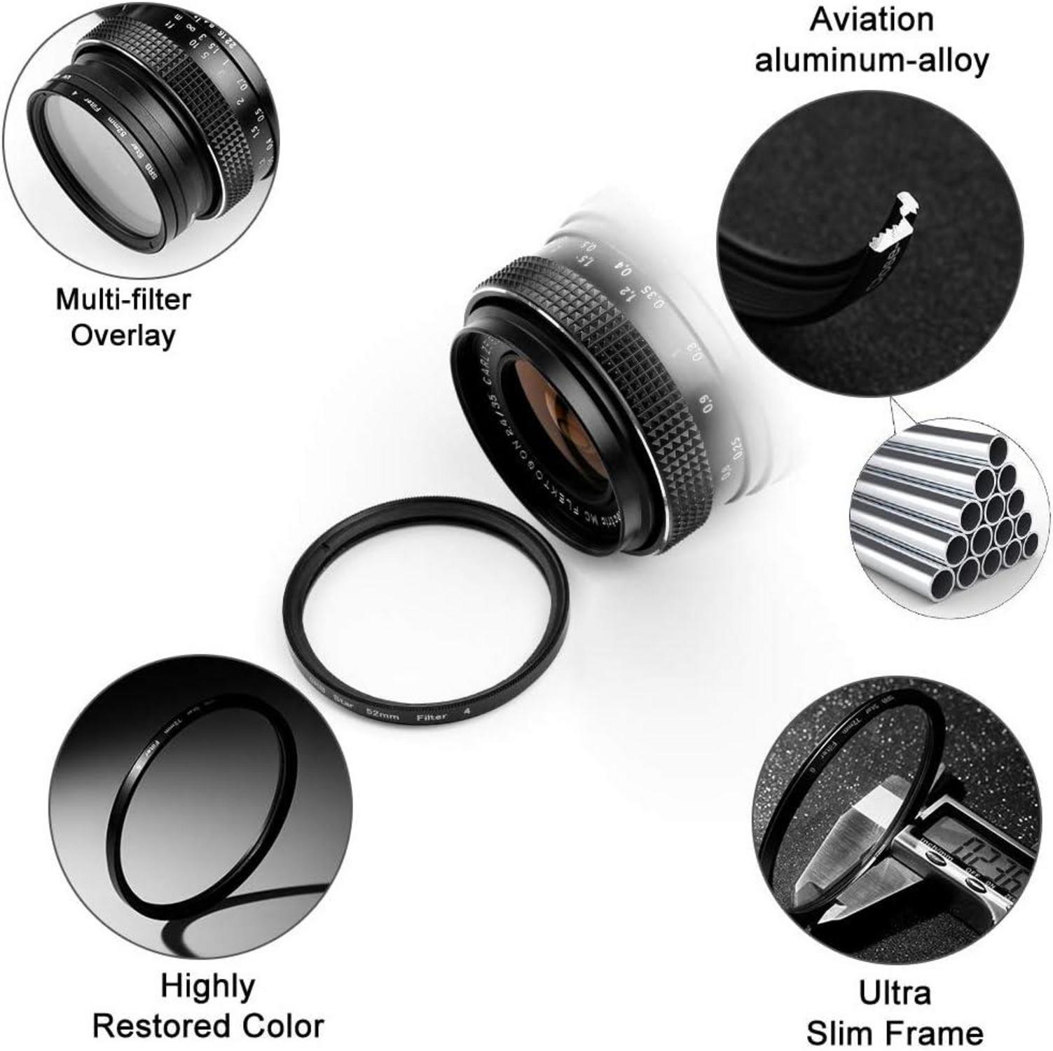 67mm Fotover DSLR Kameras Sternfilter Set 3er Pack