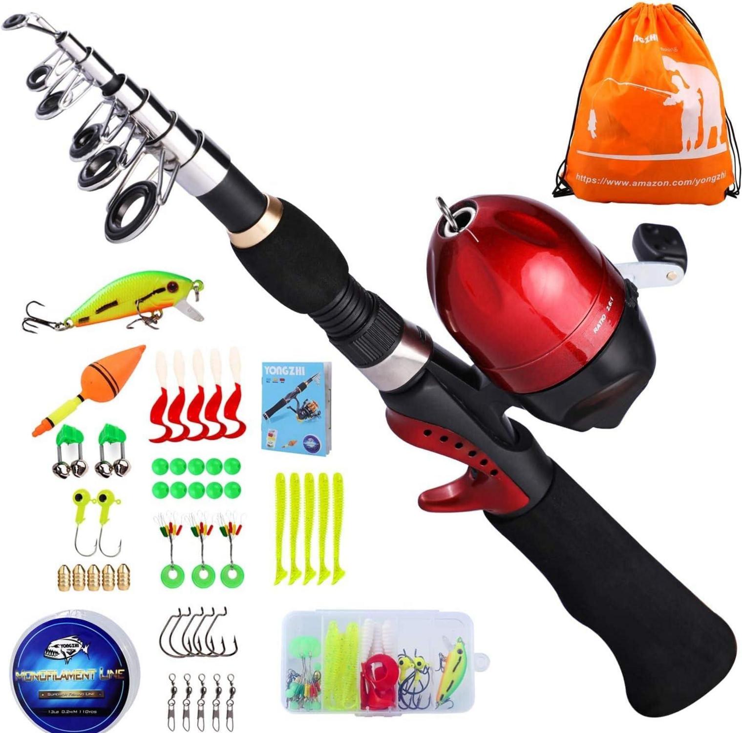 Kinder Angelrute Spincast Teleskop Combo Kit mit Angelrolle