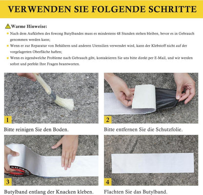 Wasserdichtes Butyl Klebeband 5cm x 5m Reparatur Panzertape Alufolie