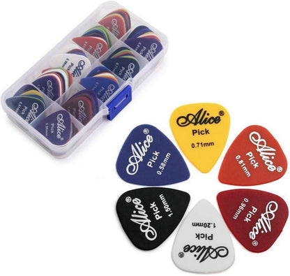 100 Stück Plektren Plektrum Guitar Picks - Mix von 6 Größen - Gitarrenplektren