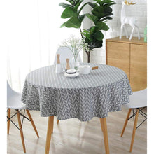 Runde Baumwoll-Leinen Tischdecke 120cm Grau
