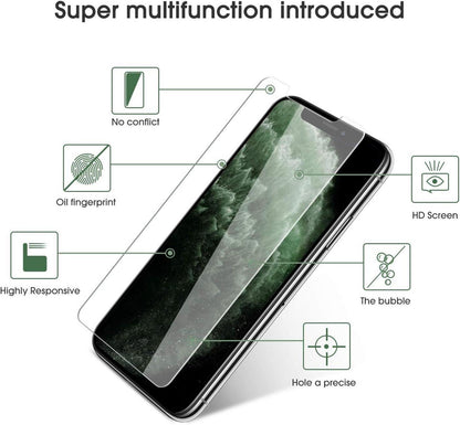 Schutzfolie kompatibel mit iPhone 11 Pro/XS/X - 4er Set, 9H, Anti-Kratzen, Blasenfrei